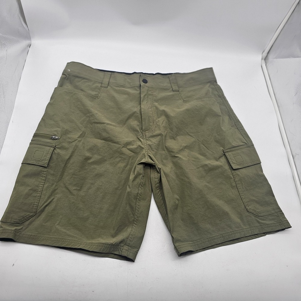 Orvis Shorts Mens 38 Green Microfiber Cargo Flat Front Outdoor Hiking Travel